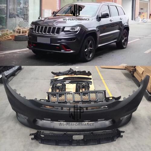SRT8 Style High quality PP unpainted Front rear bumper side skirts wheel eyebrow For Jeep Grand Cherokee Car body kit