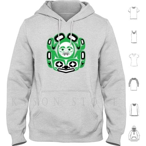 New Vision Hoodies Long Sleeve Pacific Northwest Design Coastal Art Tribal Frog Tlingit Frog Frog Seattle