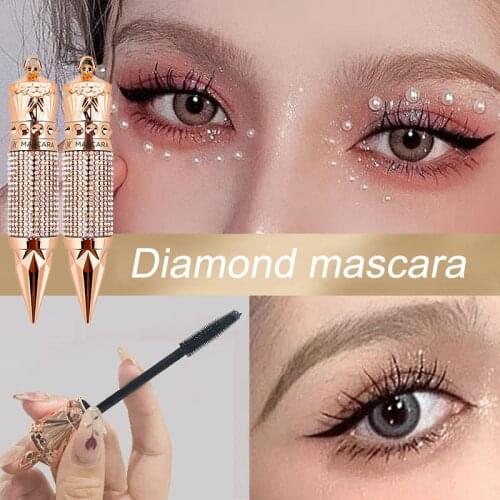 Flash Diamond Waterproof Silk Fiber Thick Lengthening Mascara No Clumping Smudge Proof Eyelashes Voluminous Eyelashes MA