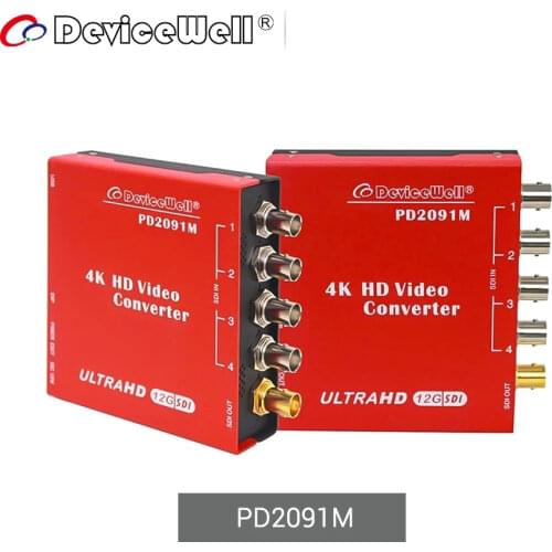 DeviceWell PD2091M 12G SDI MUX 4K HD Video Converter Transmission Device Optical Fiber