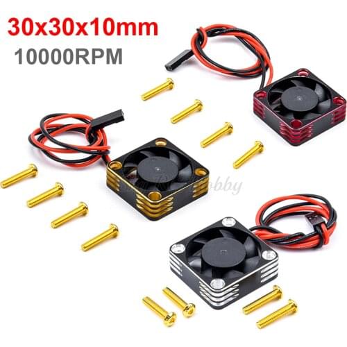 Aluminium Cooling Fan 30x30mm 10000RPM Heat Dissipation for 1/10 1/8 1/12 RC Car 540 550 3650 3660 3670 Motor Cooling Fan
