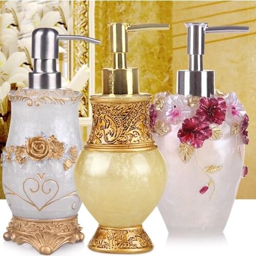 NEWYEARNEW 1pcs Resin Liquid Soap Dispensers Emulsion Bottles Latex Bathroom Accessories Set Wedding Gift