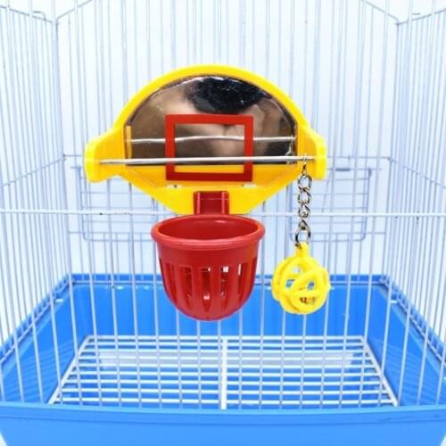 Funny Parrot Birds Toys Mini Basketball Hoop Props Parakeet Bell Ball Chew Toy Pet Supplies