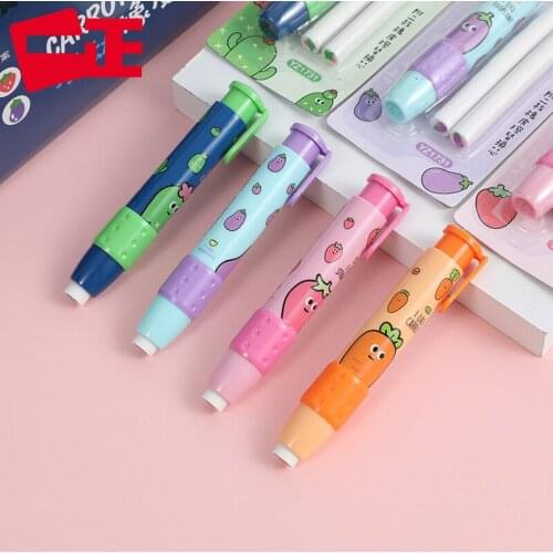 YZ1731 1PCS Creative Cute Strawberry Fruit Pencil Eraser Rubber Novelty Kids Student Learning Office Stationery