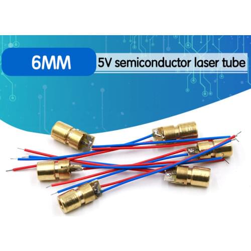 10PCS 5V 650nm 5mW Adjustable Laser Dot Diode Module Red Sight Copper Head Mini Laser Pointer 3V