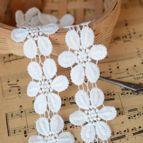 10Yards Embroidered Net Flowers Lace Trim Ribbon Sew On Appliques Craft Embellishment Home Christmas Decoration Fabric YYN491