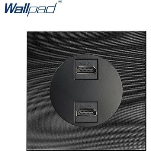 2 HDMI-compatible Socket For DATA Transmission Wallpad Luxury Aluminum Metal Panel Electric Wall Power Socket Electrical Outlets