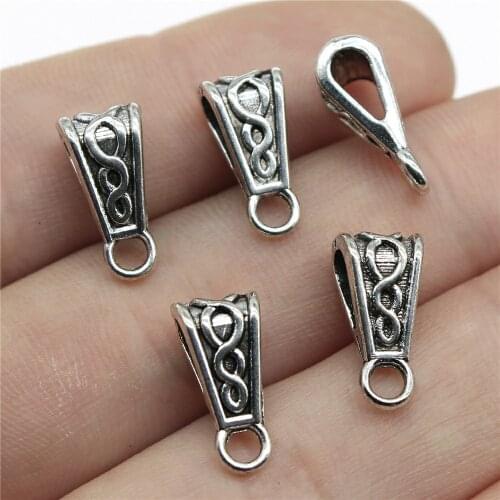 20pcs Bail Beads Charm 3 Colors Zinc Alloy DIY Jewelry Making Accessories DIY For Bracelet Necklace 6x7x10mm