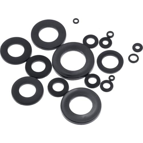 50PCS M2 M2.5 M3 M4 M5 M6 M8 M10 M12 Black Plastic Nylon Washer Plated Ring Flat Spacer Washer Gasket For Screw Bolt M2x5x1