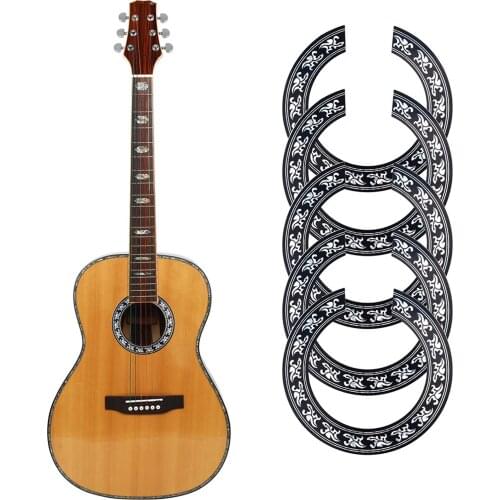 5x Vintage Guitar Sound Hole Rosette Decal Self-Adhesive Inlay Sticker for 39 inch Classic Guitar Instrument Accessory