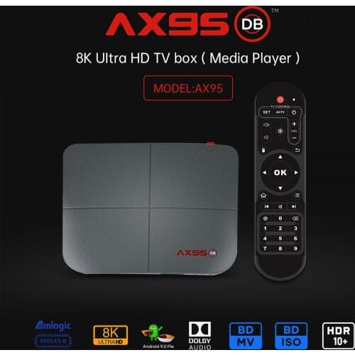 AX95 Amlogic S905X3-B Quad Core Smart TV Box Android 9.0 Dolby BD MV ISO Media Player 2020 4G 128G Dual Wifi PK X96 H96 MAX