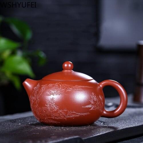 Yixing tea pot purple clay xishi teapot Authentic Ore beauty Handmade kettle Dahongpao tea set Chinese Tea ceremony 220ml