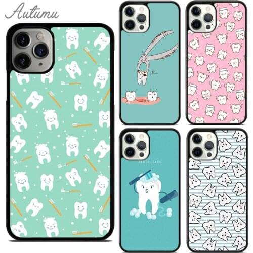 Dentist Dental Crowned Teeth Phone Case for iPhone 11 12 Pro Max mini X XR XS SE 2020 5 6 7 8 Plus Galaxy S8 S9 S10 Cover shell