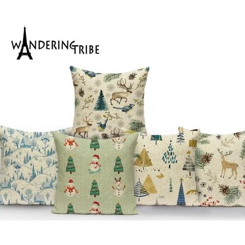 Decorative Pillow Christmas Tree For Pillowcase Bedspread Cartoon Style Decorative Pillow Animal Pictures Cushions Home Decor