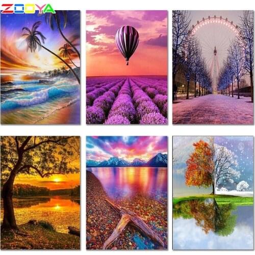 Diy Crystal Beautiful Diamond Embroidery Scenery Diamond Painting Special Shaped Diamond Mosaic Scenery Ferris Wheel Decor Er088