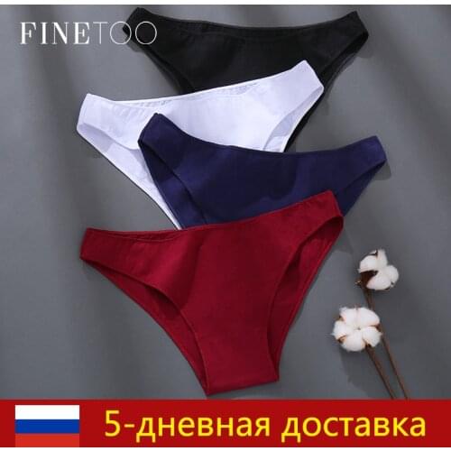 FINETOO 3Pcs/set Women Cotton Panties M-2XL Big Size Female Underwear Solid Color Briefs Underpants Ladies Cotton Panty Lingerie