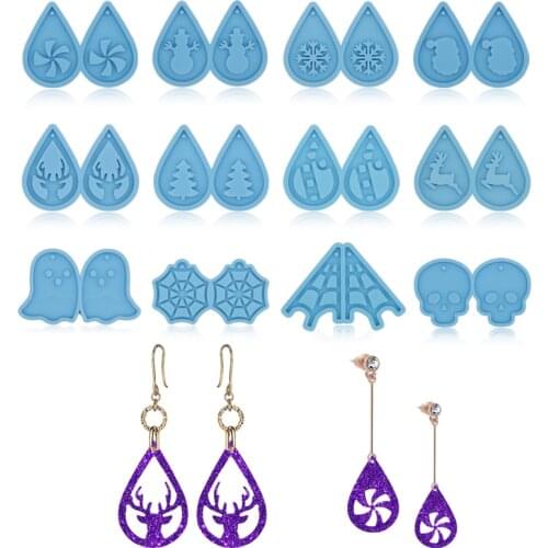 2021 Hot Sale 18 Styles Earring Pendant Silicone Mold DIY Epoxy Resin Keychain Jewelry Pendant Mold Silicone Mold for Resin Art