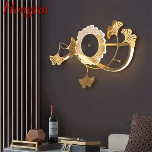Hongcui Nordic Creative Wall Sconces Lamps Brass Contemporary Luxury LED Crystal Light For Home Decoration