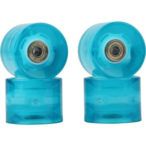 Skateboard Wheels 60mm 78A LED Light Replacement Longboard Wheels Cruiser Wheels with ABEC-9 608ZZ Bearings, 4 Pack