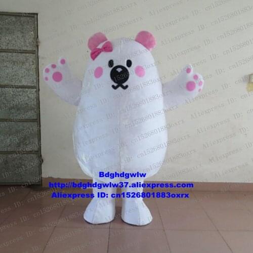 White Bear Big Fat Bear Mascot Costume Adult Cartoon Character Outfit Suit Start Business Vehicle-free Promenade zx1814