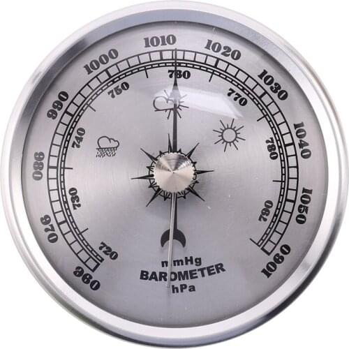 For Home Pressure Gauge Weather Station Metal Wall Hanging Barometer Atmospheric Multifunction Thermometer Hygrometer Portable