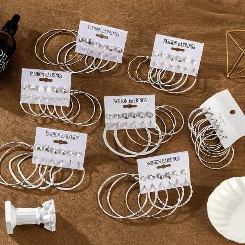 Fashion Party Heart Hoop Earrings Sets For Women Crystal Stud Gold Metal Hanging Earrings 2021 Trend Female Modern Jewelry Gift