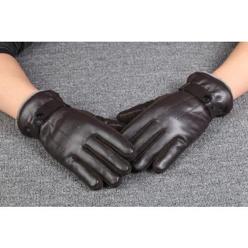 New Mens Luxurious PU Leather Winter Super Driving Warm Gloves Cashmere Cashmere Wonderful Gift