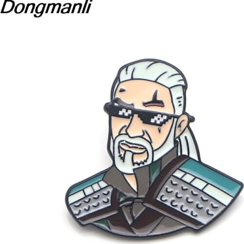 P3602 Dongmanli Geralt Metal Enamel Pins Cute Collar Pins and Brooches for Women Brooch Badge Lapel Pin Game Jewelry