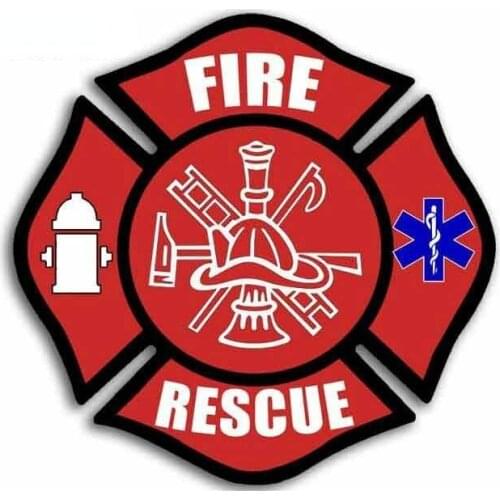 Fire Rescue Maltese Sign PVC Cover Scratches Waterproof Car Stickers Vinyl JDM Bumper Trunk Graphics Windshield Bumper Windows