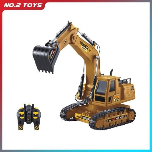 1/18 RC Truck RC Excavator 2.4G Radio Controlled Car Caterpillar Tractor Model Engineering Car Digging Soil Sound Toys For Boys