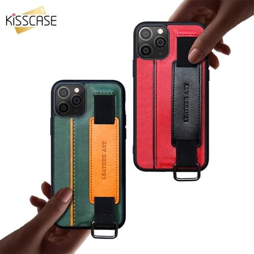 Wrist Strap PU Leather Case For iPhone 12 Mini 12 Pro Max Wristband Stand Cover For iPhone 11 Pro 11 XR X XS Max 6 6S 7 8 Plus