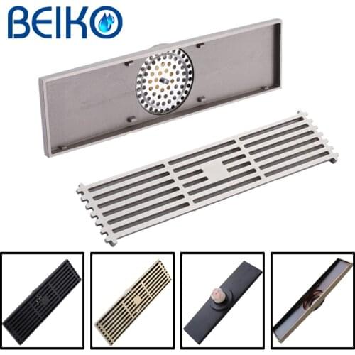 30X8CM Brass Automatic Closing Deodorant Floor drain Bathroom Grille Shower Drain Floor Drain Trap Waste Grate Grid Strainer