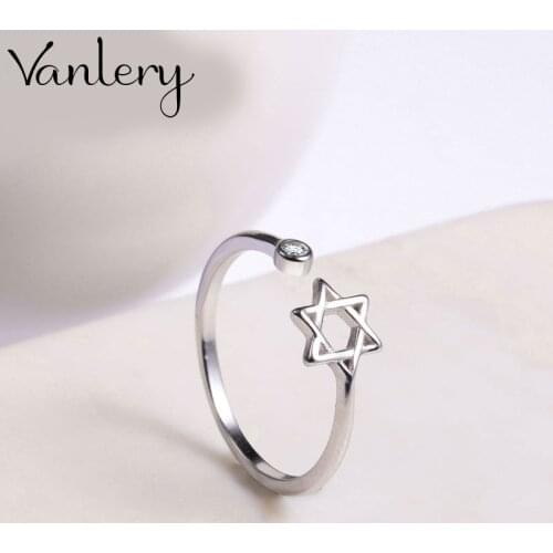 Romantic Trendy Charm Star David Rings For Women Men Boho Knuckle Party Rings Punk Cocktail Jewelry Girls Gift