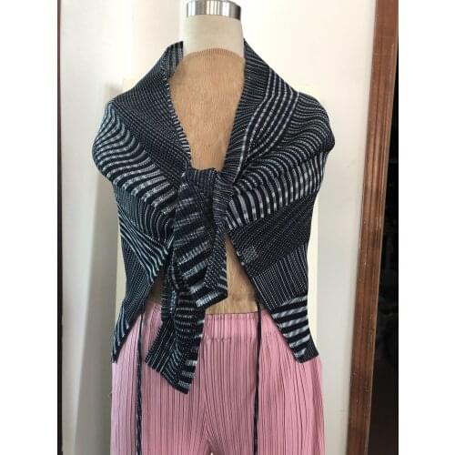 Mesh breathable printing pleated MIYAKE shawl a variety of wearing methods easy to carry wild new