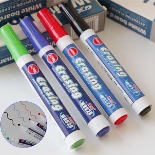 4 Colors Whiteboard Markers Erasable Dry Erase WhiteBoard Pen Glass Ceramics Drawing Writing logo Pen Office classroom Supplies