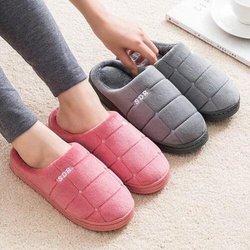 Women Indoor Fluffy Slippers Warm Plush Home Slipper Autumn Winter Shoes House Flat Floor Soft Slides for Bedroom Chaussure