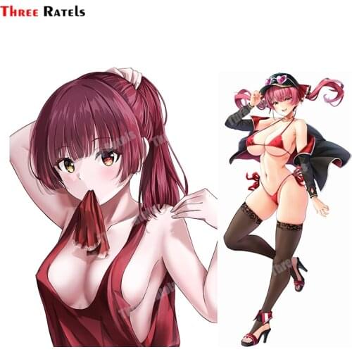 Three Ratels B699 Sexy Anime Girl Houshou Marine Hololive Stickers For Yamaha Motorcycle Auto Decor Waterproof Decals