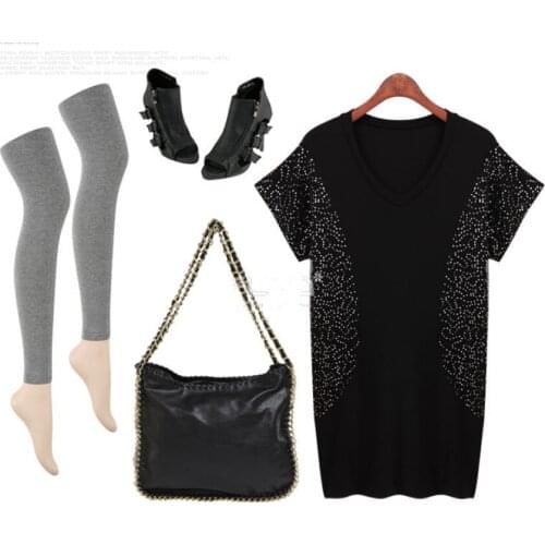 Women Summer Black Dress Plus Size Loose Fashion Casual High Quality Ladys Clothing Free Shipping