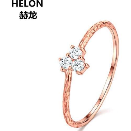 Solid 14k Rose Gold Women Engagement Wedding Ring Party Fine Jewelry CZ
