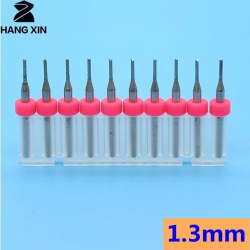 1.3mm 10PCS Carbide PCB Milling Cutter Engraving Edge Cutter CNC Router Bits End Mill for PCB Machine