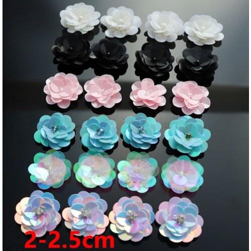 10pcs/lot Handmade Sequined Patches for clothes DIY applique flowers Embroidery floral parches