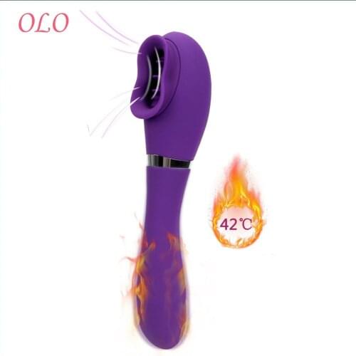 OLO 10 Speeds Tongue Vibrator Clitoris Stimulator Sex Toys for Women Heating Oral licking Female Masturbator Nipple Sucker