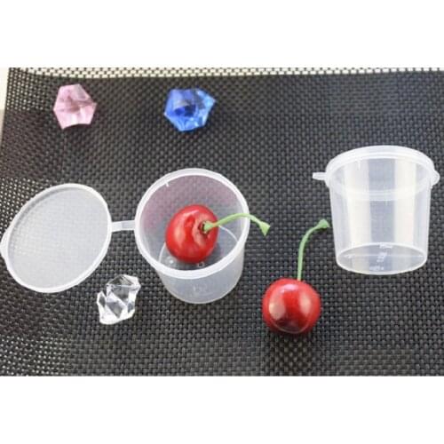 100Pcs Plastic Clear Disposable Sauce Pot Ketchup Chutney Jello Shot Cup Slime Clay Foam Storage Box Container With Lid 25ml 1oz