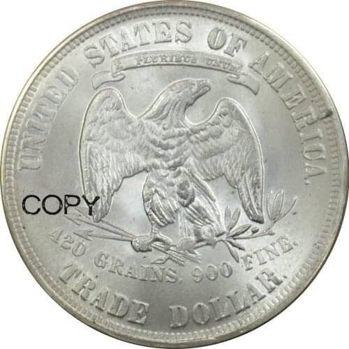 1873 United States Brass Silver Plated Trade Dollar Copy Coins/High Quality