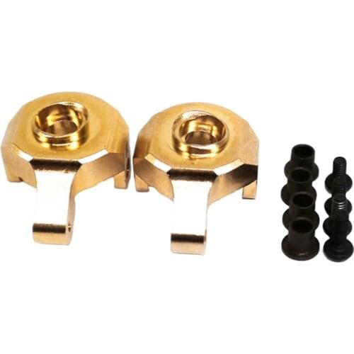 2pcs Brass Front Steering Knuckles for Axial SCX24 90081 Car Replacements