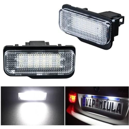 2pcs Full Led White License Plate Lights Car Number Lamp Set Assemblies for Mercedes-Benz W203(5D)Wanon/W211/W219