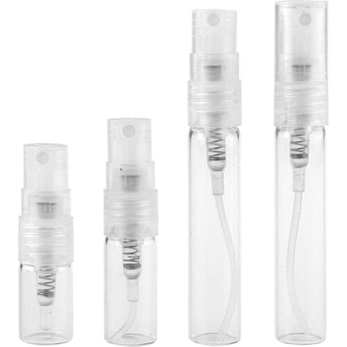 50pcs/lot 2ML 3ML 5ML 10ML Black Clear Mini Perfume Glass Bottle Empty Cosmetics Bottle Sample Test Tube Thin Glass Vials