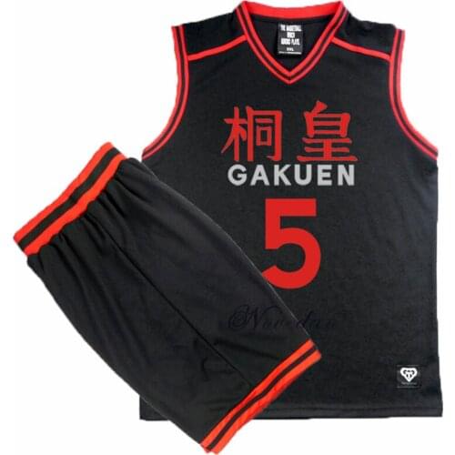 Anime Kuroko no Basket Basuke Cosplay GAKUEN School Uniform Aomine Daiki Basketball Jersey Sportswear T Shirt Shorts Costume Set