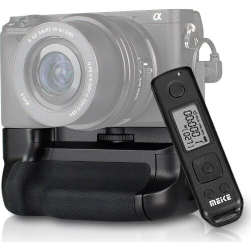 Battery Grip with Remote Control 2.4G Wireless Meike A6300 Pro SYNC Double Battery Life for A6300 A6000 A6100 Mirrorless Camera