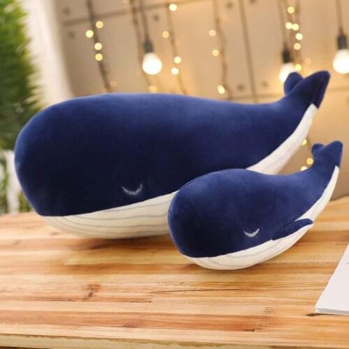 Large Blue Whale Stuffed Animal Giant Hugging Soft Pillow Toy Home Furnishings Sofa Car Cushion Children Birthday Gift